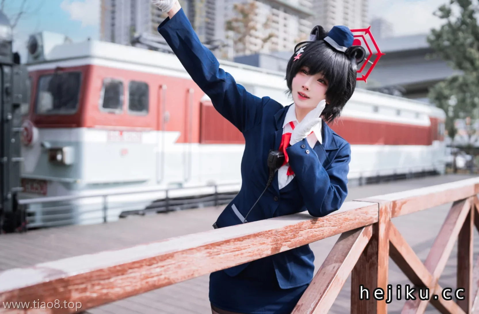 美图欣赏丨Coser_rioko凉凉子:NO.0138-蔚蓝档案 导游 椿[62P12V-